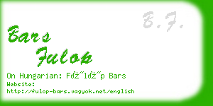 bars fulop business card